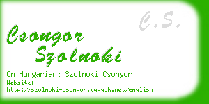csongor szolnoki business card